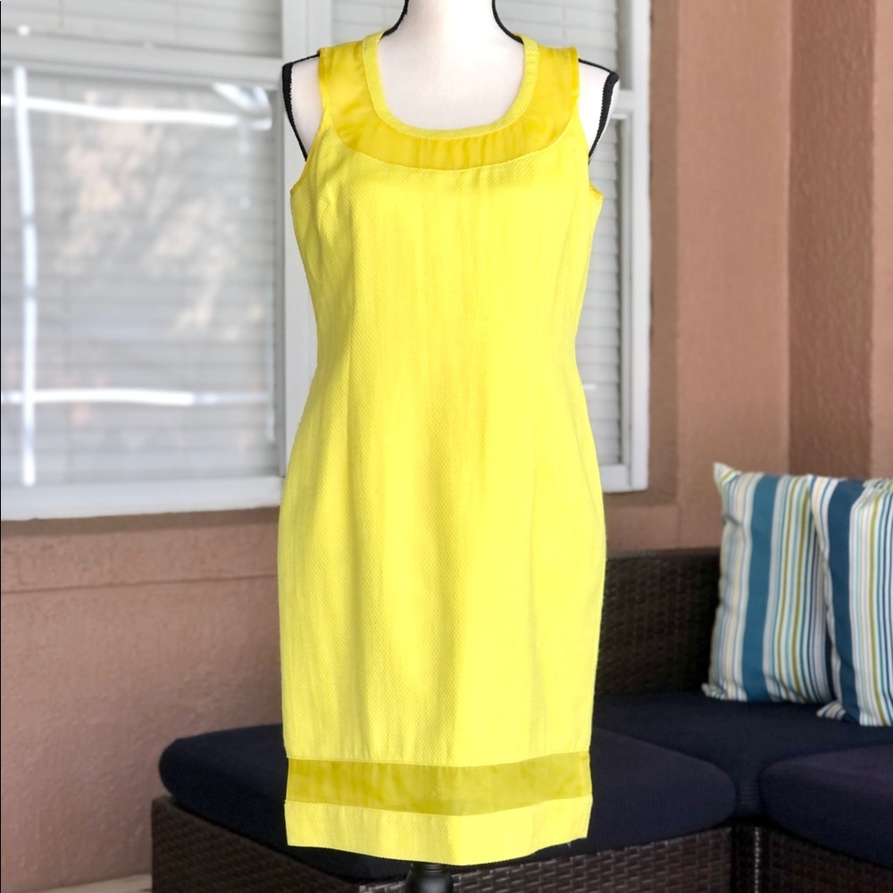 Louis Feraud Yellow Shift Dress size 8
